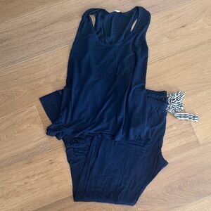Women’s Lake Navy Tank & Lounge Pant Set - Comfortable Sleepwear